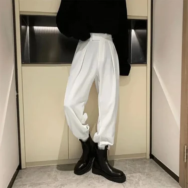 Men Pants Streetwear Joggers Casual Harem Trousers Harajuku Korean Tapered Male Blazer Pants High Streetwear Japanese 5