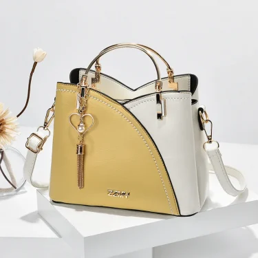 Newposs PU Leather Large Capacity Woman Handbag Grid Shoulder Bag Fashion Casual Luxury Designer Patchwork Crossbody Pack 5