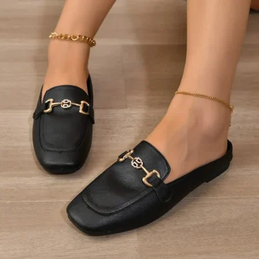 New Women Shoes Ladies Flat Fashion Vintage British Leather Oxford Loafers Size 44 Comfy Casual Shallow Flats Gold logo 2