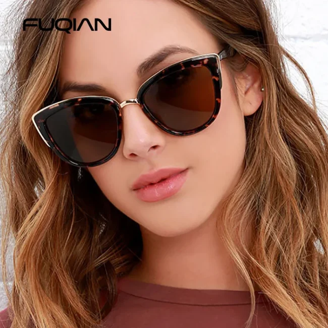 Classic Cateye Women Sunglasses Vintage Anti-glare Cat Eye Sun Glasses Female Fashion Leopard Driving Shades UV400 2