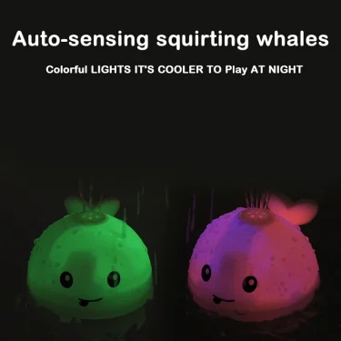 Baby Bath Toys With Light Whale Automatic Sprinkler Bathtub Pool Bathroom Shower Bath Toy for Toddlers Infant Kids Boy Girl Gift 4