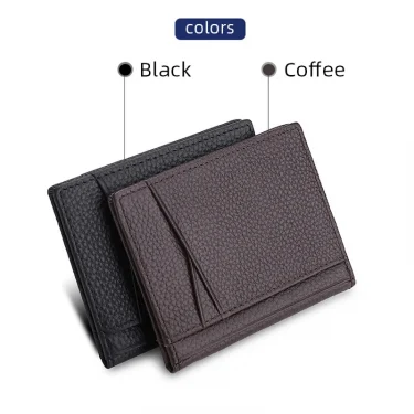 YUECIMIE Super Slim Soft Wallet Genuine Leather Mini Credit Card Holder Wallets Purse Thin Small Card Holders Men Wallet 6