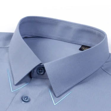 High Quality Modal Men's Shirt Long Sleeve Elasticity Seamless Soft Classic Luxury Shirt Social Formal Dress Shirts Men Clothing 4