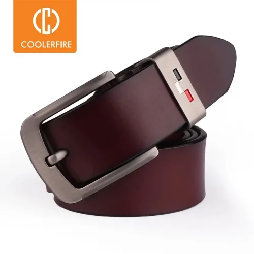 COOLERFIRE New Men genuine leather belts high quality vintage style male strap classic jeans leather belts for men 051 1