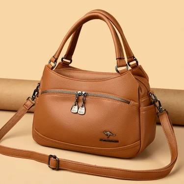 2024 New Multi Layer Large Capacity Women's Tote Bag High Quality Soft Leather Women Handbag Fashion Retro Female Shoulder Bags 4