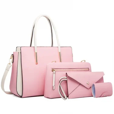 TRAVEASY 2024 Designer Bags Luxury 4 Pcs Set Women's Shoulder Bag Candy Color Hard PU Leather Elegant Ladies Purses and Handbags 2