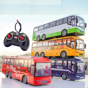 Rc Large Electric Bus Radio Controlled Car Tour Bus School Bus Model With LED Radio Control Machine Boy Toy Christmas Gift 2