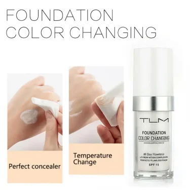 TLM Foundation Magic Color Changing Foundation Liquid Soft Matte Long Lasting Hydrating Makeup Base maquiagem 3