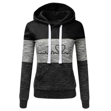 Autumn Winter Warm Women's Fleece Long Sleeve Hoodie Fashion Slim Fit Sweatshirt Ladies Casual Color Matching Outdoors Pullover 4