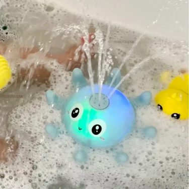 Baby Bath Toys Spray Water Shower Bathing Toys for Kids Electric Whale Bath Ball with Light Music LED Light Toys Bathtub Toy 1