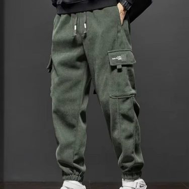 Spring Autumn New Style Elastic Waist Casual Pants for Men Stretch Straight Drawstring Harem Jogging Sports Long Pants Male 1