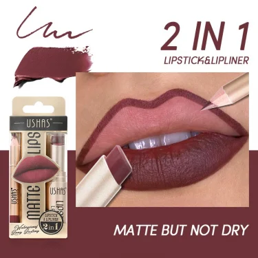 12 Color Lip Liner + LIPSTICK Set Easy Coloring Matte Lipstick Long lasting nude red lipstick 3