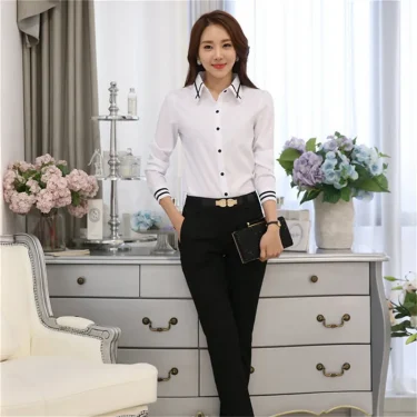 Korean Fashion Women Shirts White Shirt Women Long Sleeve Shirts Tops Office Lady Basic Shirt Blouses Woman Blouse Spring Autumn 3