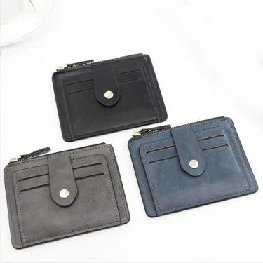 Luxury Small Men's Credit ID Card Holder Wallet Male Slim Leather Wallet with Coin Pocket Brand Designer Purse for Men Women 6