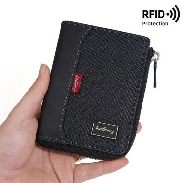 Baellerry RFID Simple Short Men Zipper Wallets Luxury Brand Card Holder Male Wallet Photo Holder Coin Pocket Man Purses