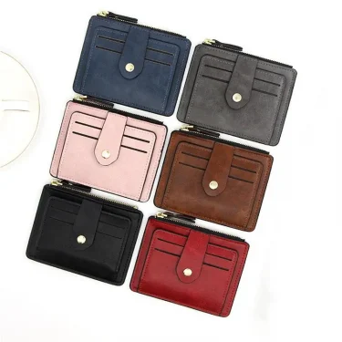 Luxury Small Men's Credit ID Card Holder Wallet Male Slim Leather Wallet with Coin Pocket Brand Designer Purse for Men Women 5