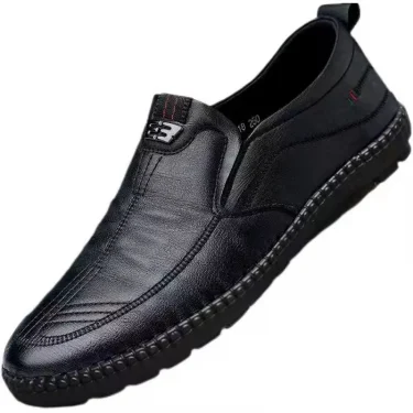 Mens Leather Loafers Non Slip Walking Flats Breathable Outdoor Slip on Casual Shoes for Male Work Office Driving Sneakers2 5