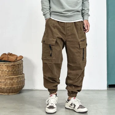 High Quality Loose Tactical Cargo Pants For Men Clothing Harajuku Casual Joggers Korean Multi-Pocket Fashions Harem Trousers 5