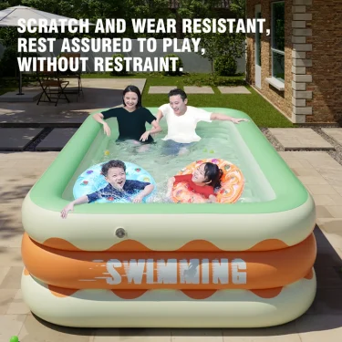 1.3M Swimming Pool Inflatable 3 Layers Pools for Family Square Summer Outdoor Party Folding Pump EU Children's Day Gifts 2