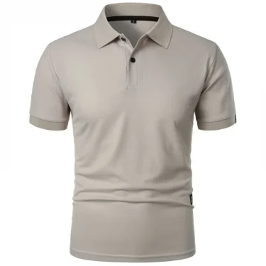 New Solid Color Polo Shirt Men's Short Sleeve Button Tshirts Lapel Lightweight Streetwear Sport Casual Tops 4
