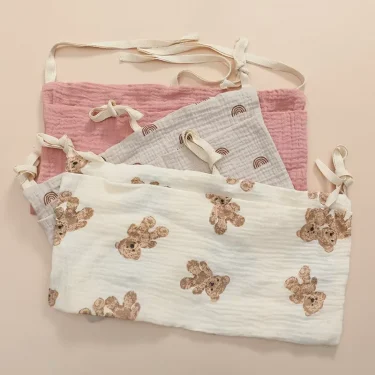 Baby bedside dual-pocket storage bag Portable diaper storage bag Newborn bedside multi-functional storage bag cute 6