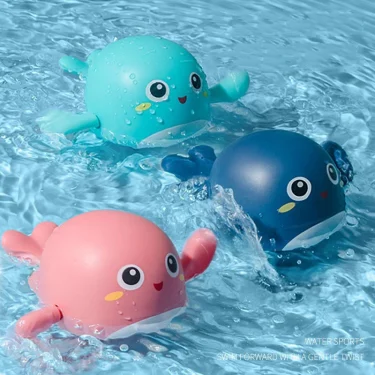 Baby Bath Toys Kids Swimming Clockwork Dolls Play Water Fun Bathing Cute Funny Children Bathroom Shower Bathtub Animals Toy 4