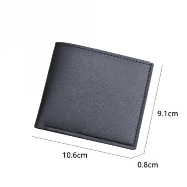 Men Short Pu Leather Wallets Vintage Thin Male Credit Card Holder Black Small Money Purses large capacity card holder Bag 6