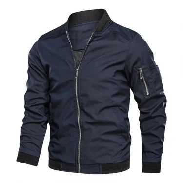 Men's Bomber Jacket Casual Lightweight Jacket For Men Sports Windbreaker Zip Up Coat with Pockets Clothing 3