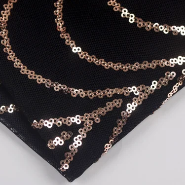 Gold Sequined Long Evening Party Dress High Collar Neck Hollow Out Maxi Dress Stretch Bodycon Gown 6
