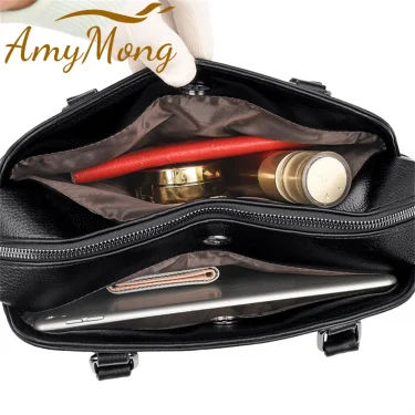 Multi-pocket Handbag Purses Genuine Cowhide Leather Shoulder Bag Luxury Designer Crossbody Messenger Sac Elegant Tote for Women 6