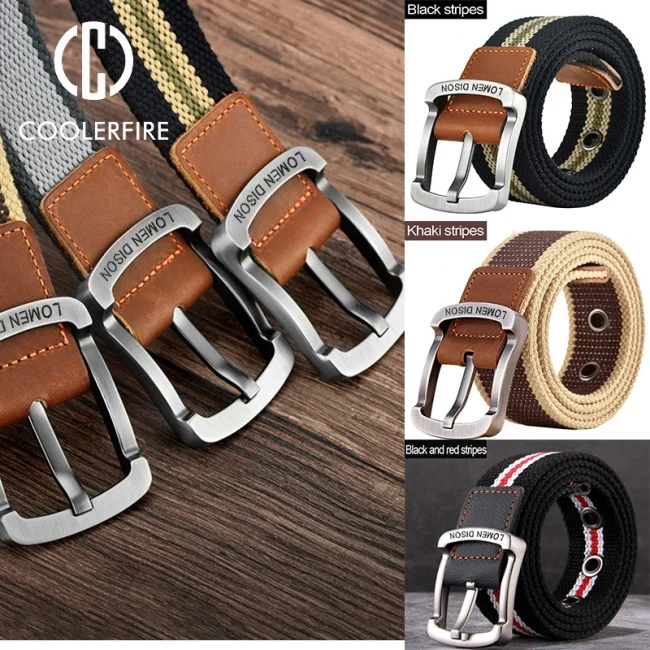 Men's Fabric Belt Canvas Webbing Man Belt for Drilled Military Designer Men Trousers Belt for Jeans Belts Male Waist Belts BF08 3