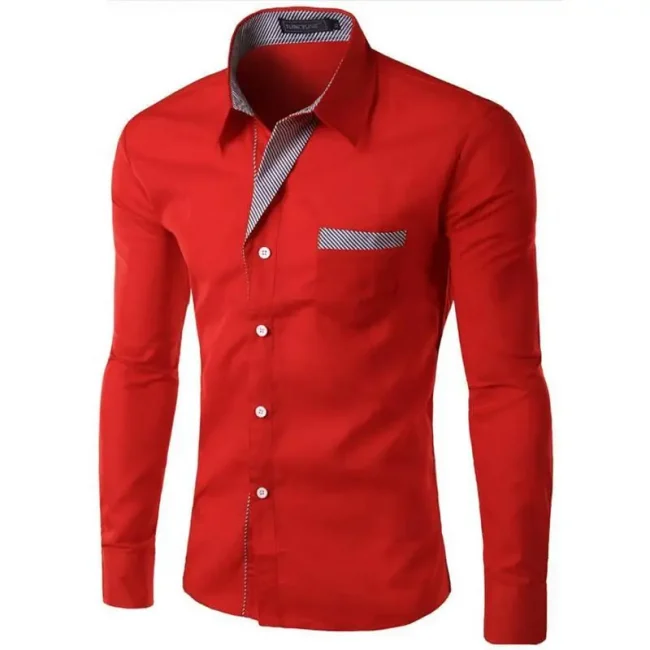 Hot Sale New Fashion Camisa Masculina Long Sleeve Shirt Men Slim fit Design Formal Casual Brand Male Dress Shirt Size M-4XL 3
