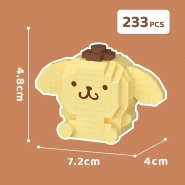 Sanrio Anime Hello Kitty My Melody Cinnamoroll Pompompurin Kuromi Friends Building Blocks Bricks Girl Children Kid Toy Gift Set 5