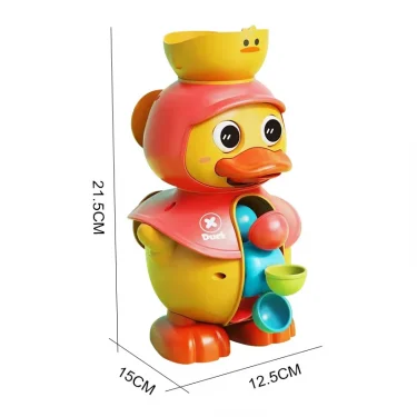Kids Shower Bath Toys Cute Duck Bathtub Toys for Toddlers 1-4 Years Old with Rotating Water Wheels Bathroom Power Suction Water 6