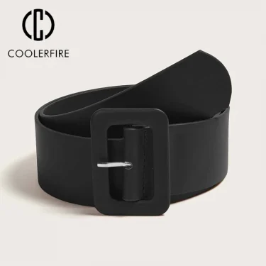 Women's Wide Belt PU Leather Belt Fashion Simple Belt for Women's Dress Luxury Designer Brand Black Pink Belt Female Strap DT167 1