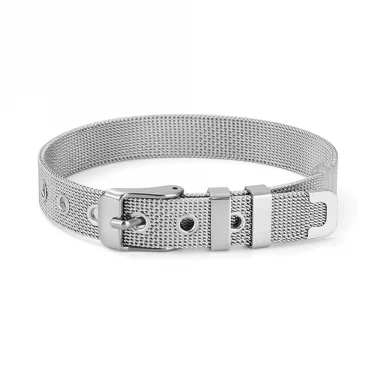 MKENDN Simple Style 10mm Mens Stainless Steel Mesh Milanese Belt Watch Band Charm Bracelet Adjustable Buckle Clasp 1