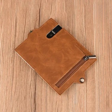 Vintage Small Pop Up Men's Wallet Pu Leather Short Purse Card Holder Hasp Zipper Clutch Solid Carteiras Masculina 4