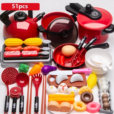 Children's Educational Simulation Play House Kitchen Toy set Girl Simulation Cooking Tableware Set Gifts Toys for Girls 1