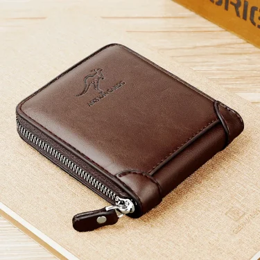 Leather Men’s Wallet Luxury Mens Purse Male Zipper Card Holders with Coin Pocket Rfid Wallets Gifts for Men Money Bag 1