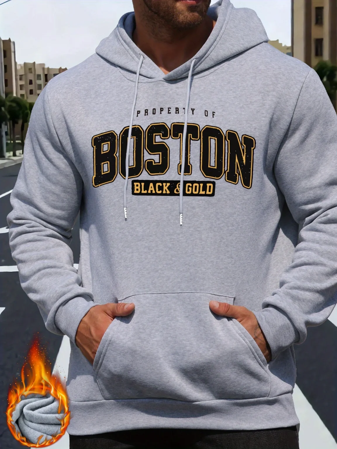 Autumn/Winter Boston Hoodie Design Men's Street Style Sportswear Autumn Casual Hoodie Fashion Round Neck Hoodie 3