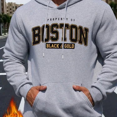 Autumn/Winter Boston Hoodie Design Men's Street Style Sportswear Autumn Casual Hoodie Fashion Round Neck Hoodie 3