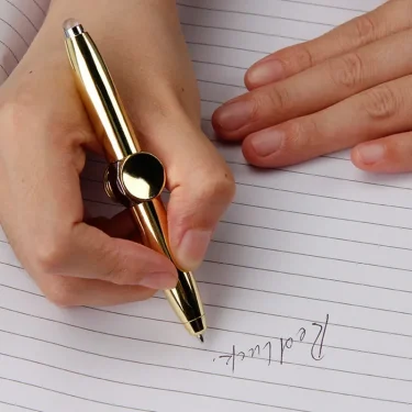 Multifunctional Decompression Finger Rotate Luminous Gyro Pens Toy Fidgets Spinner LED Light Ballpoint Pen Metal Gyro Pen Gift 4