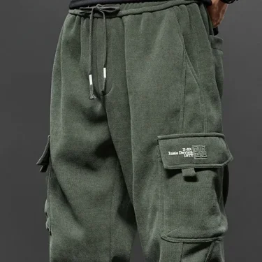 Spring Autumn New Style Elastic Waist Casual Pants for Men Stretch Straight Drawstring Harem Jogging Sports Long Pants Male 3