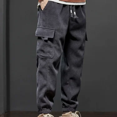 Spring Autumn New Style Elastic Waist Casual Pants for Men Stretch Straight Drawstring Harem Jogging Sports Long Pants Male 6