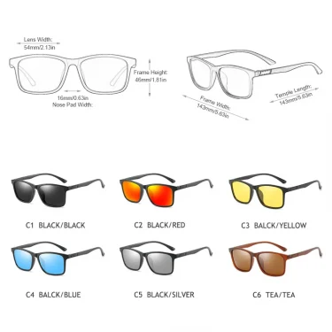 Light Weight TR90 Men Sun Glasses Classic Square Polarized Sunglasses For Male High Quality Driving Eyewear Outdoor Shades UV400 5