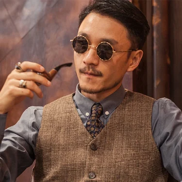 RUOBO Retro Polarized Round Metal Frame Sunglasses Eyewear For Men and Women Driving Fishing Brand Designer Sun Glasses UV400 5