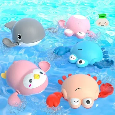 Summer Bath Toys Kids Swimming Clockwork Dolls Play Water Baby Bathing Cute Funny Children Bathroom Shower Bathtub Animals Toy 6