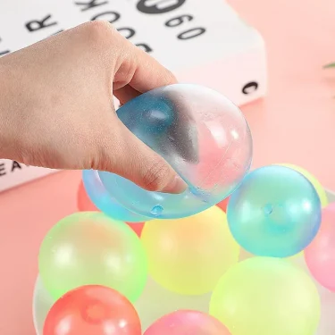 1-4Pcs Luminous Balls High Bounce Glowing Ball Sticky Wall Home Party Decor Kids Adult Gift Anxiety Stress Relieve Toy 4.5cm/6cm 3