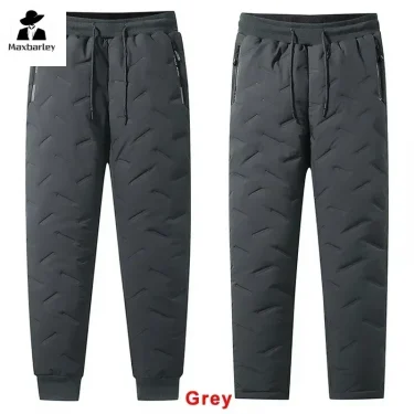 Winter Down Cotton Pants Men's Casual Waterproof Zipper Pocket Thickened Wool Warm Pants Jogger Outdoor Cold-proof Ski Pants 7XL 3