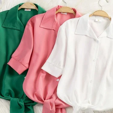 New Womens Tops Fashion Women Summer Chiffon Blouse Short Sleeve Casual Shirt White Ropa Mujer Blusas Feminino 6